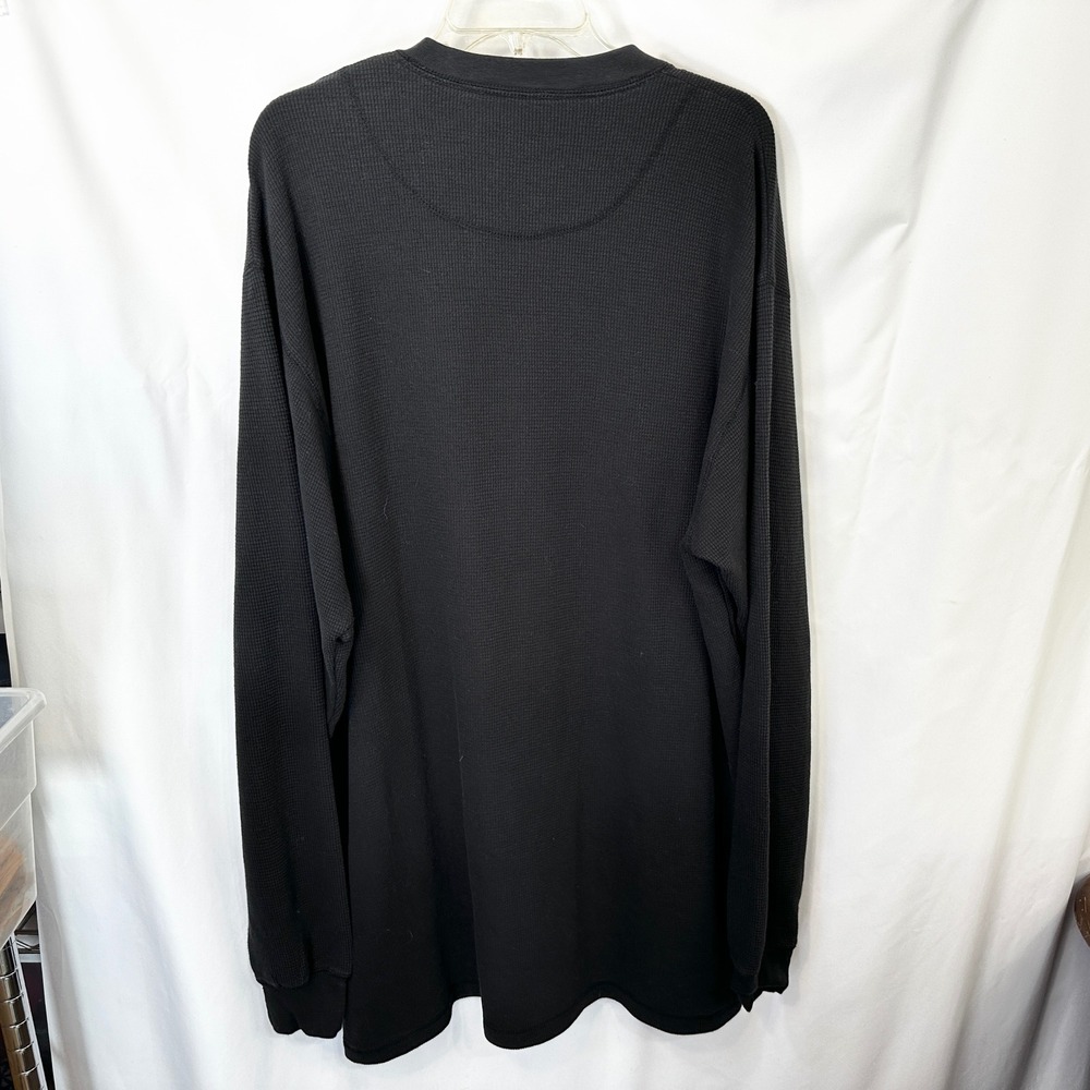 McCormick Farmall Mens 2XLT Henley Black Waffle Knit Thermal Shirt 1062 - Picture 2 of 9